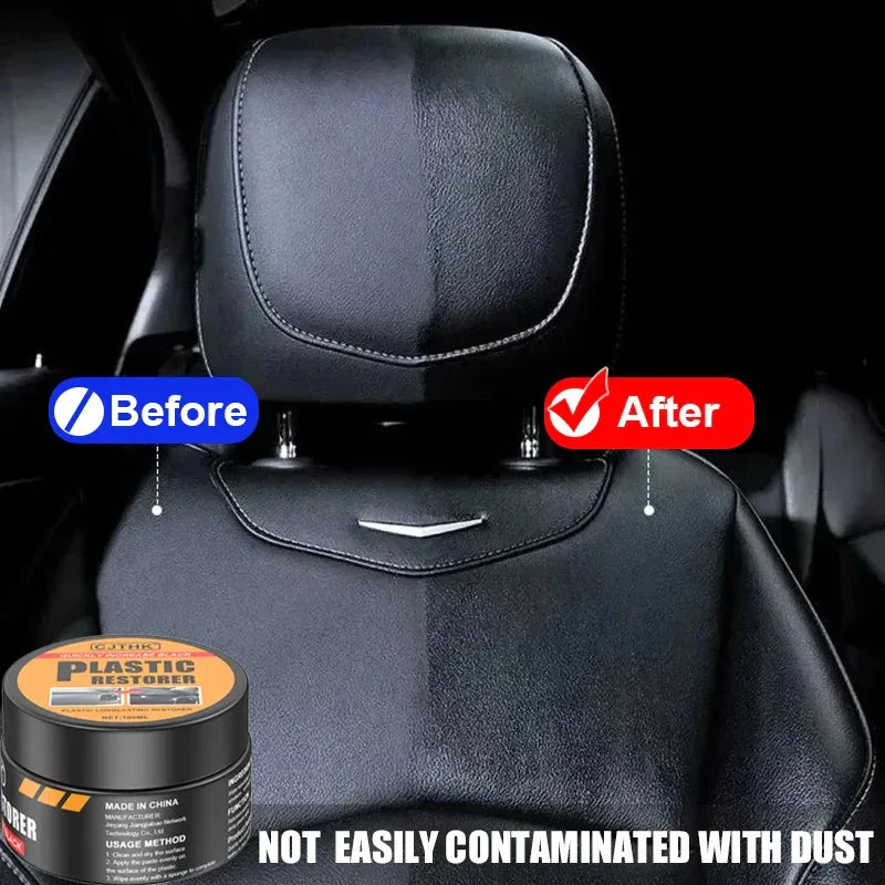 Car Plastic Restorer Crystal Clear Auto Interior Leather & Panel Renewal Wax Coating Agent Back To Black Gloss Car Wax Polish