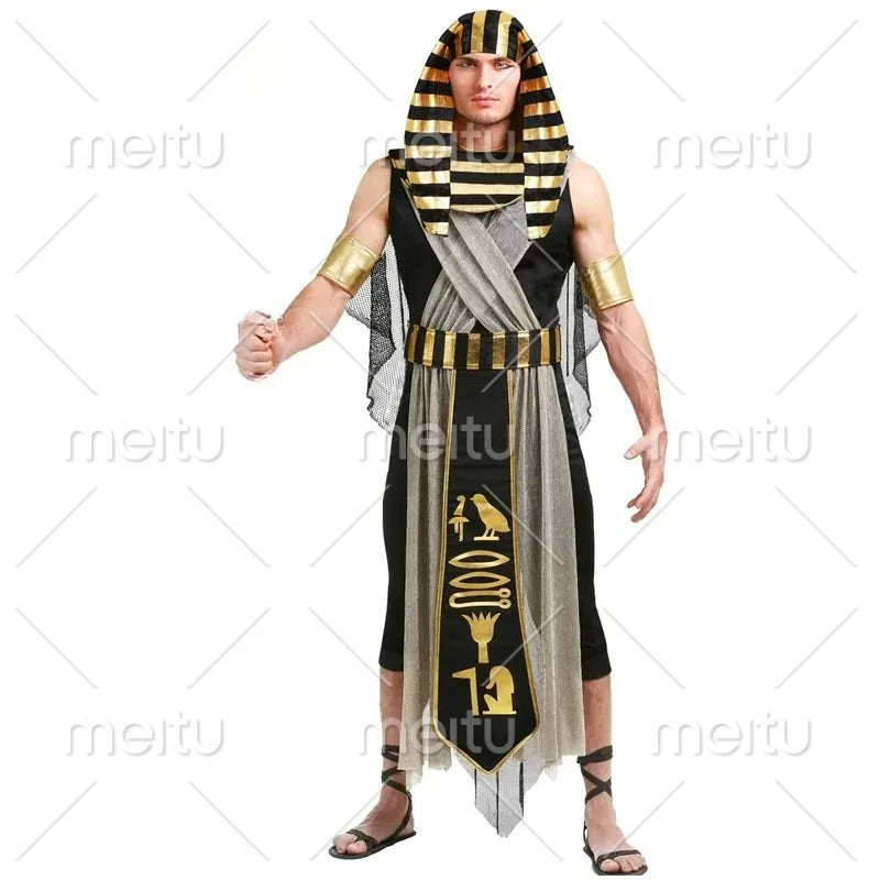 Robe Cosplay pour Couple, Costume de fête de carnaval antique égyptien, paon cléopatra, Halloween, médiéval, King, Queen, déesse