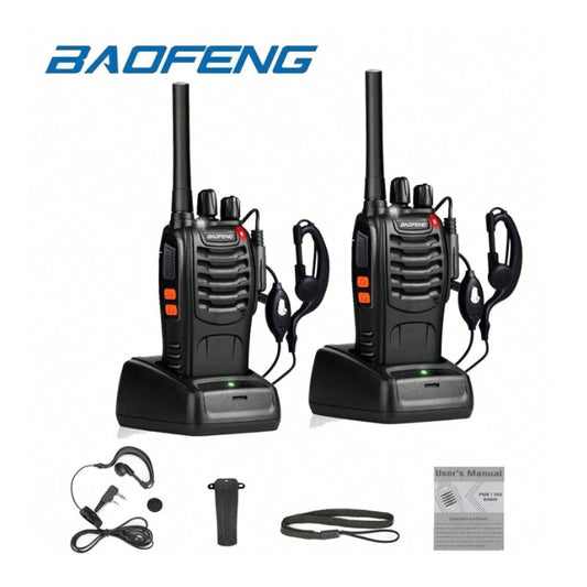 2pcs Baofeng BF-88E portable wireless Handheld walkie16CH UHF 446.00625-446.19375MHz 12.5KHz Channel Separation with USB Charger by PDG ibma