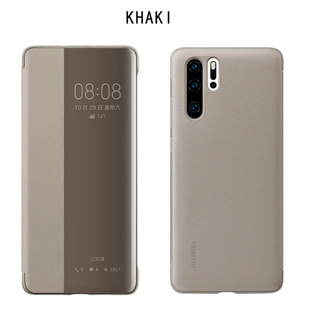 Original Huawei P30 Smart Wake Chip Mirror Phone Case For Huawei P30 PRO / P30 Smart View Clear Mirror Flip Cover Fundas Capa