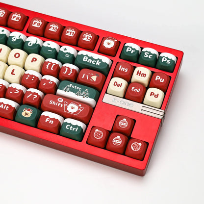 KBDiy Christmas Carnival Keycap Gift KOA Profile Sublimation PBT ISO Keycaps For 60 Wooting Magnetic Mechanical Keyboard Gaming