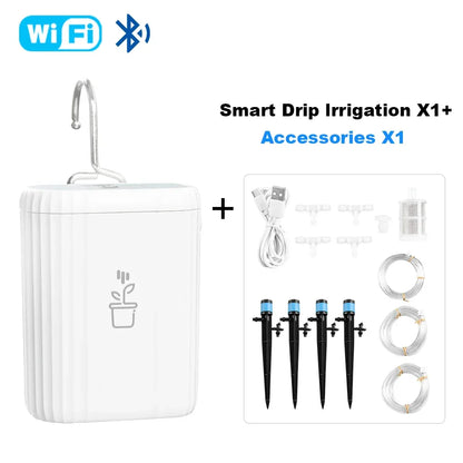 Tuya WiFi Smart Watering Pump 18650 Rechargeable Battery Intelligent Auto Sprinkler Drip Irrigation Flowers Home Garden Tools