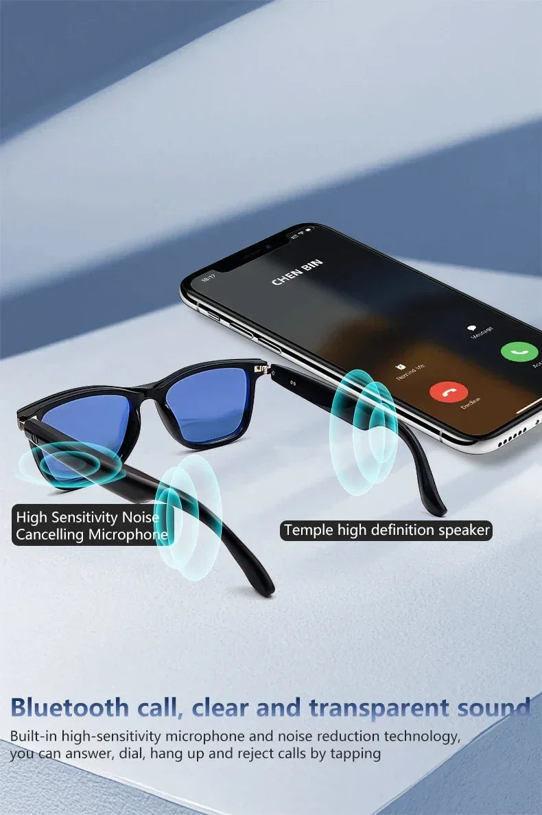 CLLOIO Bluetooth Smart Prescription Glasses Magnet Clip On Polarized Myopia Eyewear Anti Blue Light Progressive Reading Glasses