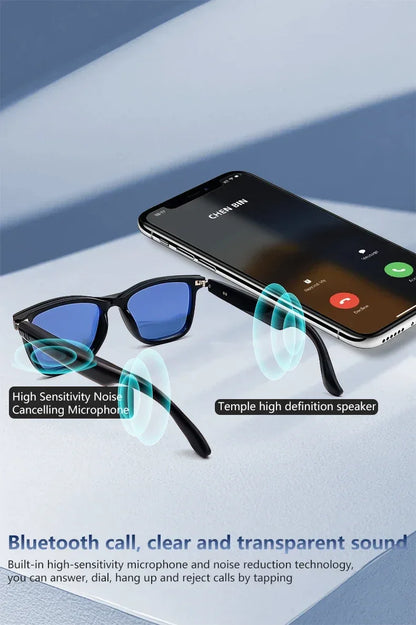 CLLOIO Bluetooth Smart Prescription Glasses Magnet Clip On Polarized Myopia Eyewear Anti Blue Light Progressive Reading Glasses