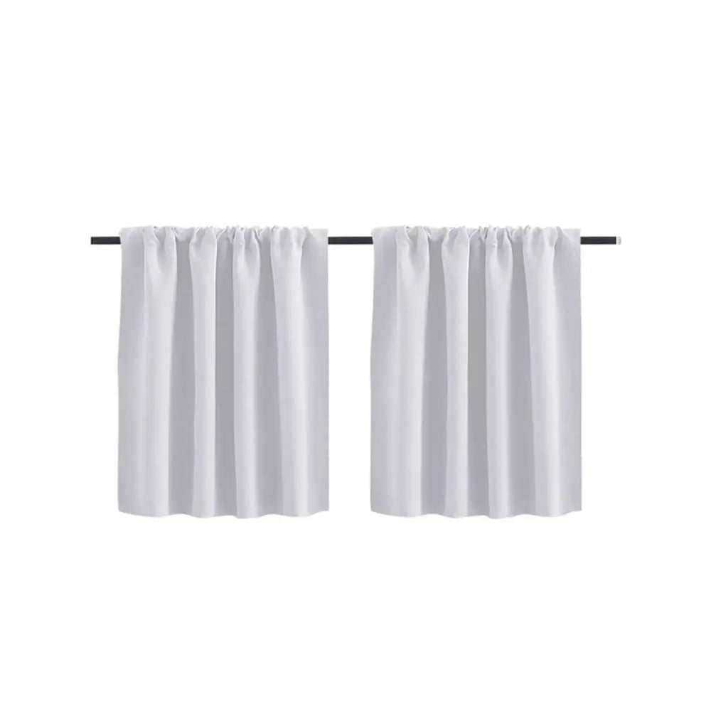 Pure Color Short Tier Curtains for Small Window Treatment Durable Short Blackout Curtain Washable Half Window Curtains