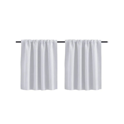 Pure Color Short Tier Curtains for Small Window Treatment Durable Short Blackout Curtain Washable Half Window Curtains