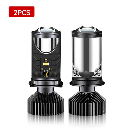 H4 LED Projector Headlight Y6 Projector Lens with Fan Cooling 90W Automobile Hi Lo Beam Bulb 12V