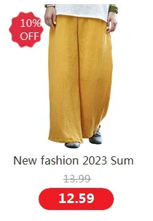 2024 Spring Women' Fashion comfortable cotton linen pants Plus size Women pleated Autumn pants with pockets 5XL 6XL pantalones