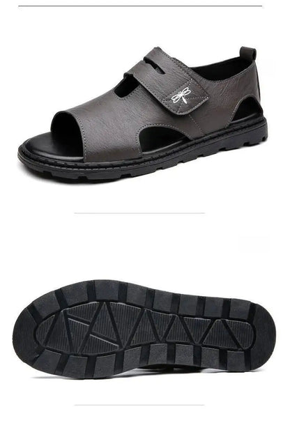 2025 New Fashion Brand Roman Sandals For Men Soft Sole Comfortable High-Quality Leather Beach Men's Casual Shoes