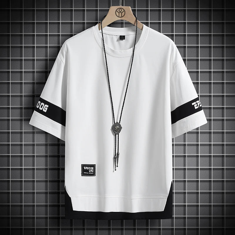 Hip Hop Loose Mens Streetwear T-shirts Casual Classic 2025 Summer Short Sleeves T Shirt Black White Tshirt Tees Oversize 5XL