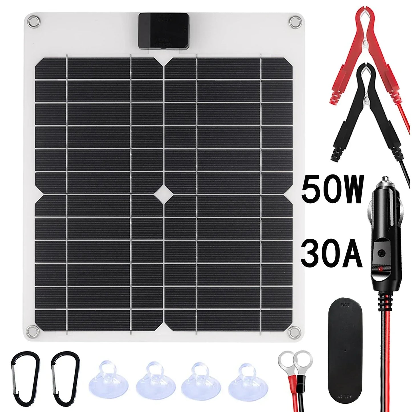 Solar Panel 20W-100W USB Type-C Waterproof Outdoor Hiking Camping Portable Battery Mobile Phone Charging Bank Charging Panel 5V