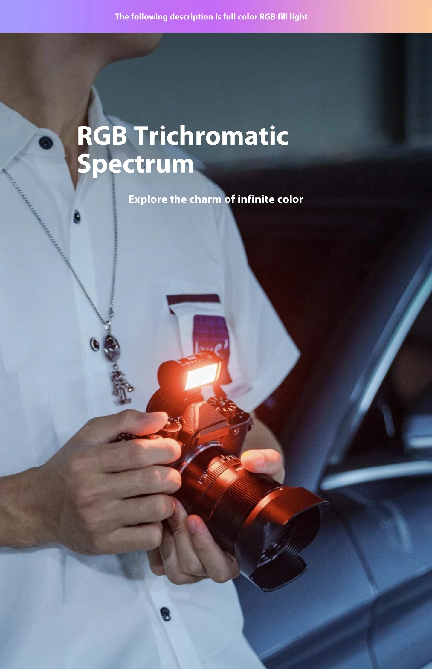 TTARTISAN RGB BI Fill Light Video Light Magnetic Mount Reteo Film Style Mini LED Light 0.5W 3000/4500/6000K CRI 95+ 300mAh TT