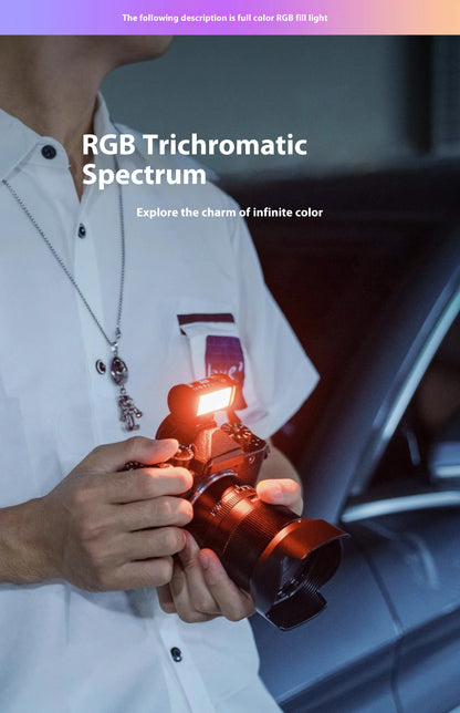 TTARTISAN RGB BI Fill Light Video Light Magnetic Mount Reteo Film Style Mini LED Light 0.5W 3000/4500/6000K CRI 95+ 300mAh TT
