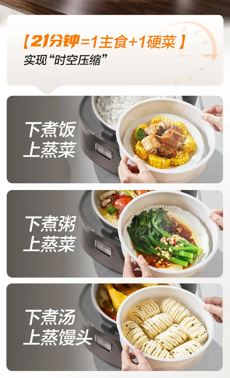 SUPOR 4L Rice Cooker 0-Fluorine Glazed Ball Pot Micro Pressure 21-Min Fast Cook Anti-Overflow 220V