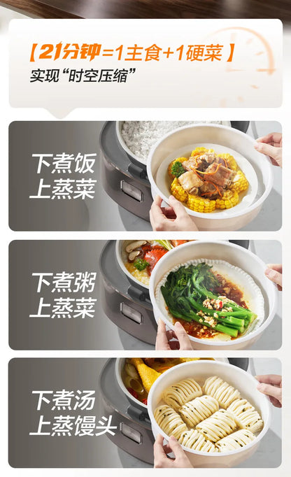 SUPOR 4L Rice Cooker 0-Fluorine Glazed Ball Pot Micro Pressure 21-Min Fast Cook Anti-Overflow 220V