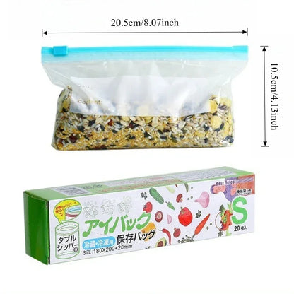 Multiple Sizes Kitchen Supplies Transparent and Visible Thick and Durable Sealing Bag for Food Eco-friendly Cling Bag Zip Bags