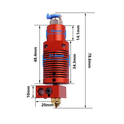 High Quality 3D Printer Parts Hotend Print Head MK8 Extruder Kit J-head Hot End For Creality CR10 Ender 3 S1 CR10S Pro CR-6 SE