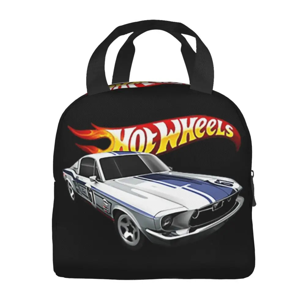 Custom Hot Wheels For Fans Thermal Insulated Lunch Bag Cartoon Sport Car Portable Lunch Container Travel Multifunction Food Box