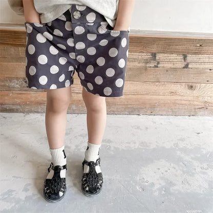deer jonmi 2022 Summer Baby Girls Polka Dots Shorts Korean Style Children Cotton Trousers Toddlers Kids Casual Shorts