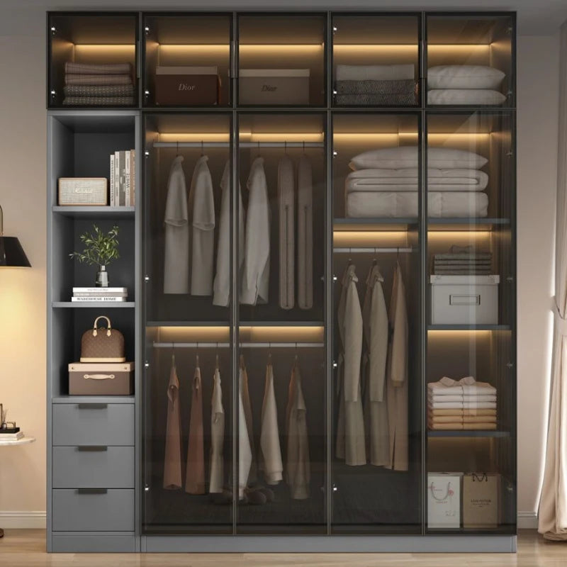 Aesthetic Black Dressing Wardrobe Display Waterproof Luxury Closet Wardrobe Storage Clothing Ropero Para Gurdar Ropa Furnitures