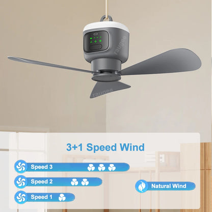 12000mAh Ceiling Fans Portable Outdoor Camping Fan With Remote Control LED Light USB Electric Tent Air Circulator Fan