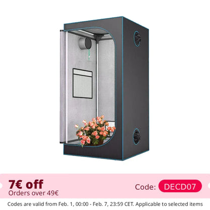 C-JP 80x80x180cm Plant Growth Tent with Observation Window, Raised Floor Stand, and Tool Kit
