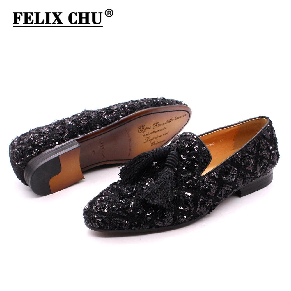 Fashion Designer Spring Summer Mens Tassel Loafers Weding Casual Shoes Black Red Luxury Brand Men's Dress Fashion Shoes for Men