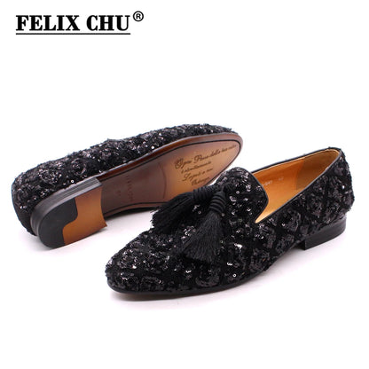 Fashion Designer Spring Summer Mens Tassel Loafers Weding Casual Shoes Black Red Luxury Brand Men's Dress Fashion Shoes for Men