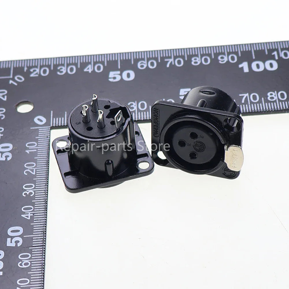 Male Female Panel Audio Microphone HF XLR 3pin Jack Plug Connector Black silver YS145BG YS146BG Copper Contact XLR Metal Socket