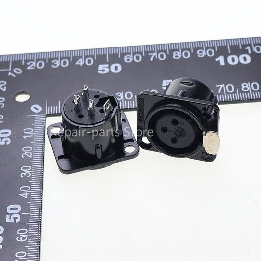 Male Female Panel Audio Microphone HF XLR 3pin Jack Plug Connector Black silver YS145BG YS146BG Copper Contact XLR Metal Socket