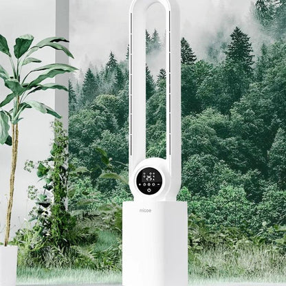 12-Speed Touch Control Bladeless Fan‌ Removable Washable Grille Tip-Over Protection Energy Efficient Cooling Tower Living Rooms