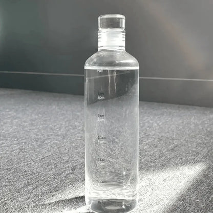 500ml Transparent Leakproof Water Bottle, Anti-Drop Sports Bottle with Time Scale Design, Ideal for Outdoor Use, Hydration on th