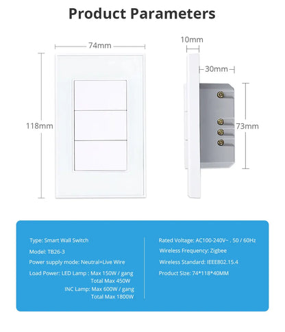 Zemismart Zigbee Interrupter 1 2 3 4 6 Gangs Light Switch Brazilian Wall switches Work with Tuya Smart Life Alexa Google Home