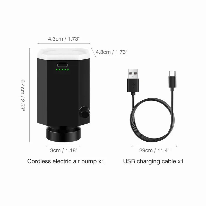 Cordless Electric Pump for Vacuum Storage Bags Travel Rechargable Air Pump for Space Saver Bag Various Clothes Luggage Seal Bags