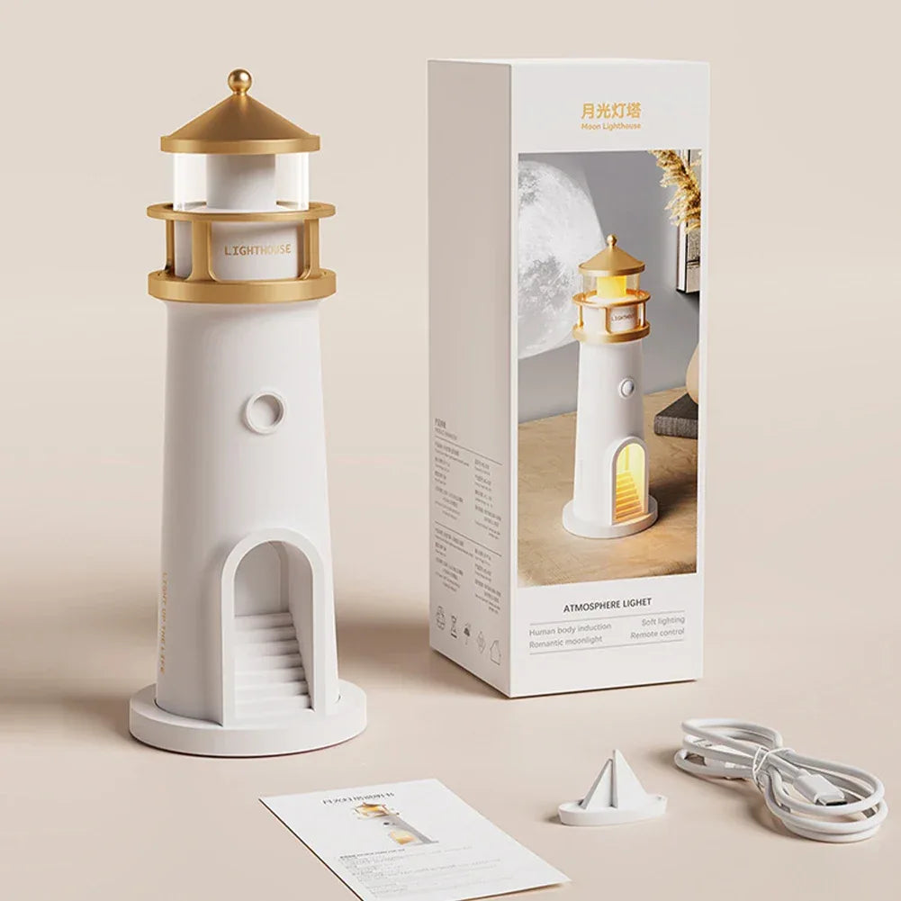 Lighthouse Projection Light Beacon Projector Light Decorative Creative Desktop Light Multi-Function for Living Room Bedroom