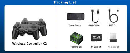 M8 4K HD Output Retro Video Game Console 2.4G Dual Wireless Controller Home TV Plug and Play Game Stick