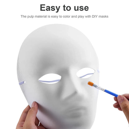 4pcs Full Face Masks Blank White For Halloween Cosplay Party Craft Shrink Pores Moisturizing Facial Mask Make Skin Glowy