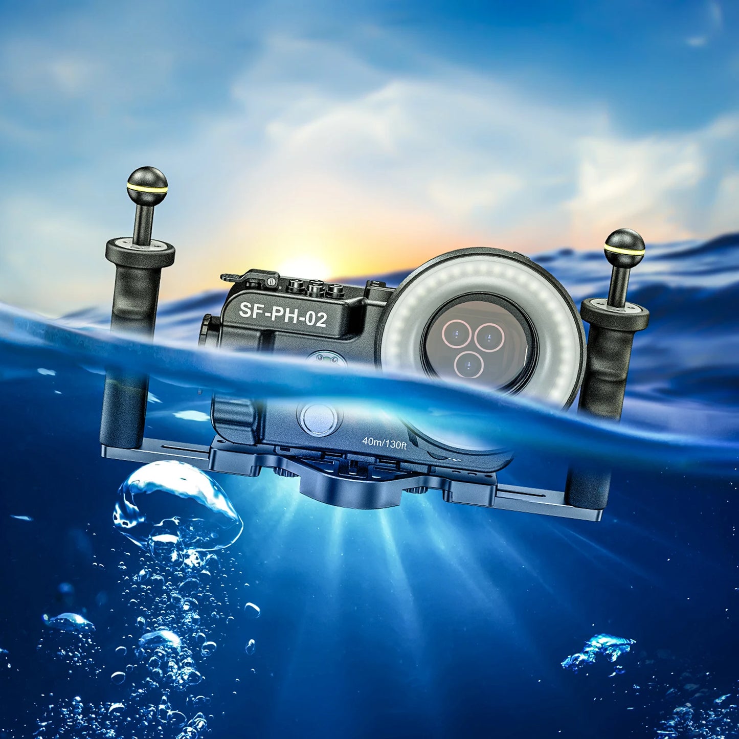Seafrogs Universal 67mm Thread Ring Flash Light For Camera Phone Housing Waterproof Underwater Light Camera Ring Light