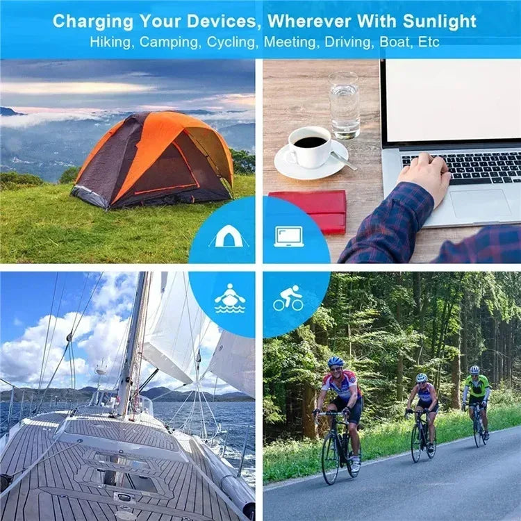 800W Foldable Solar Panel Portable 6-fold Solar Panels Charger USB 5V DC Full Time Power Solar Panel Mobile Power Supply