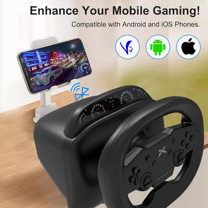 DOYO Racing Game Steering Wheel Vibration Controller Simulation Racing Pedals for Switch/PC /PS4/PS3/Ios and Android phones