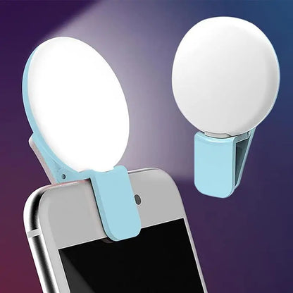 Portable Mini LED Selfie Ring Light for Mobile Phones Durable Three Step Dimming Photography Clip-On Fill Light for Perfect Self
