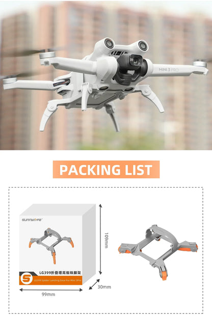 Foldable Spider Landing Gear For DJI Mini 3 Pro Drone Extension Protector Increased Height for DJI Mini 3 Pro Drone Accessories
