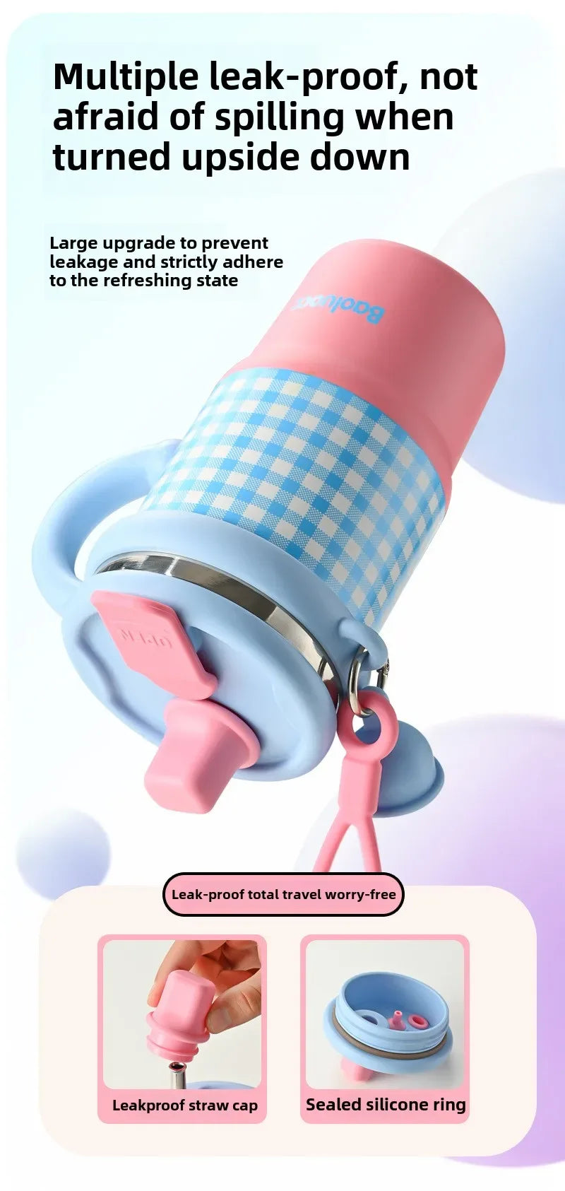 2025 New Girls Office 316 Stainless Steel Thermos Cup Household Handle Student Straw Cup Double Drink Bingba Cup  Coffee Mug