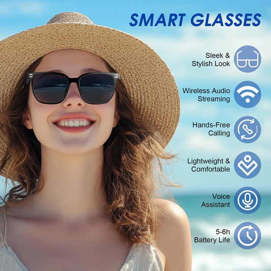 Lunettes intelligentes Bluetooth anti-lumière bleue photochromiques, verres à couleur changeante, fonctions polyvalentes, lunettes élégantes