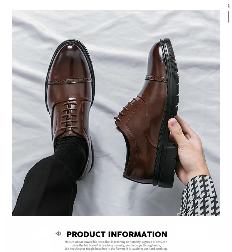 High Quality Brogues Wedding Leather Shoes Men Classic Formal Office Casual Business Shoes Man Social Oxford Men's Dress Shoes