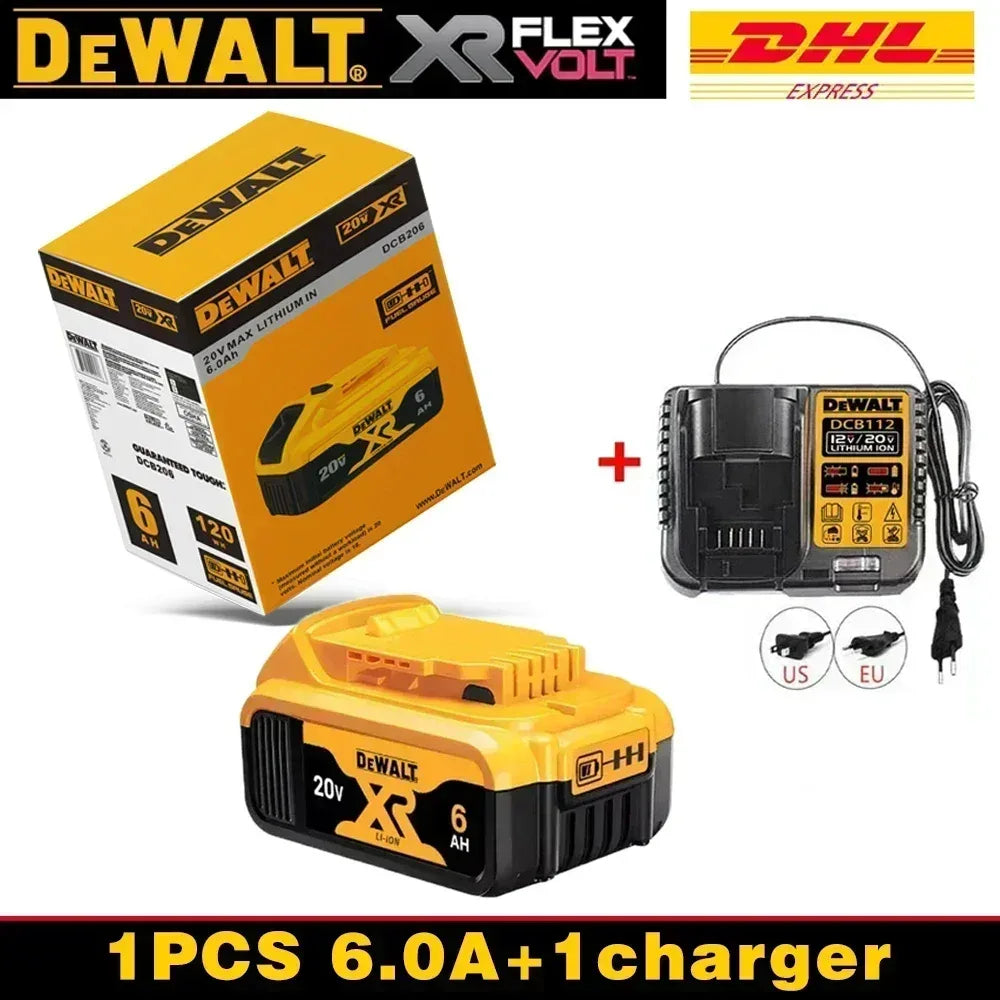 Original Dewalt 20V Battery, dewalt 2AH 3 5AH/6AH Rechargeable Lithium-Ion Battery, Dewalt DCB206 Power Tool Replacement Battery