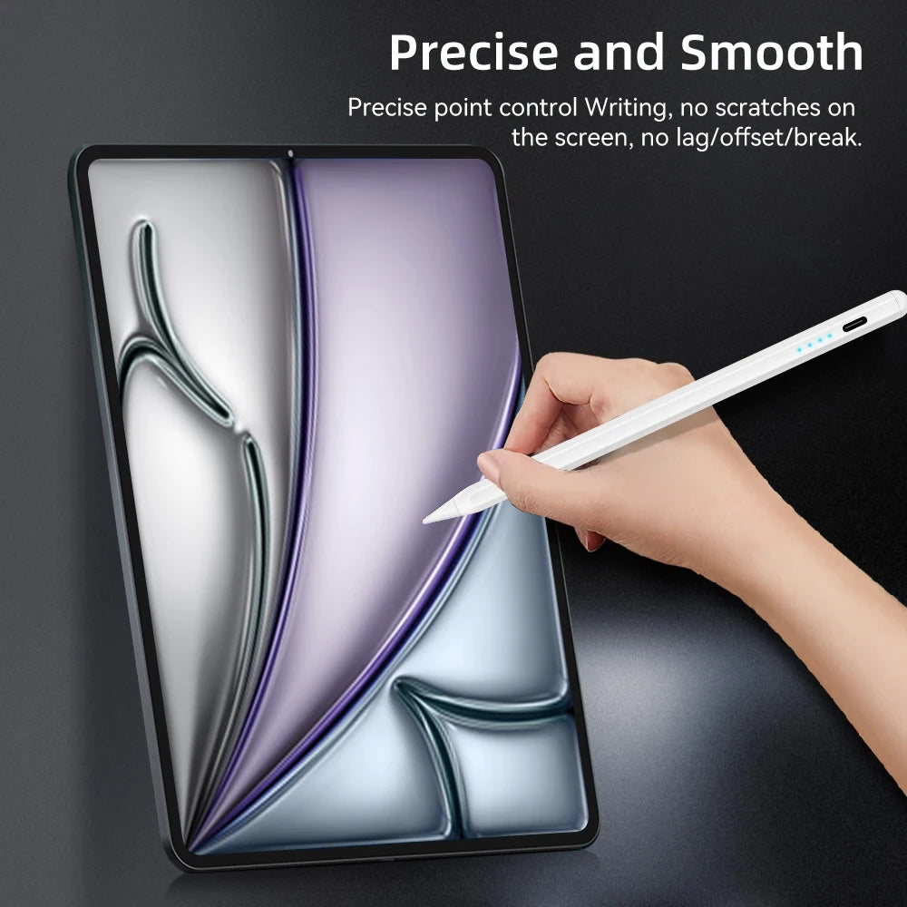 For iPad Air 6 M2 Stylus Pencil with Palm Rejection Tilt iPad Pen for 2024 iPad Pro M4 Pro 11/12.9 iPad 5/6/7/8/9/10th mini 6