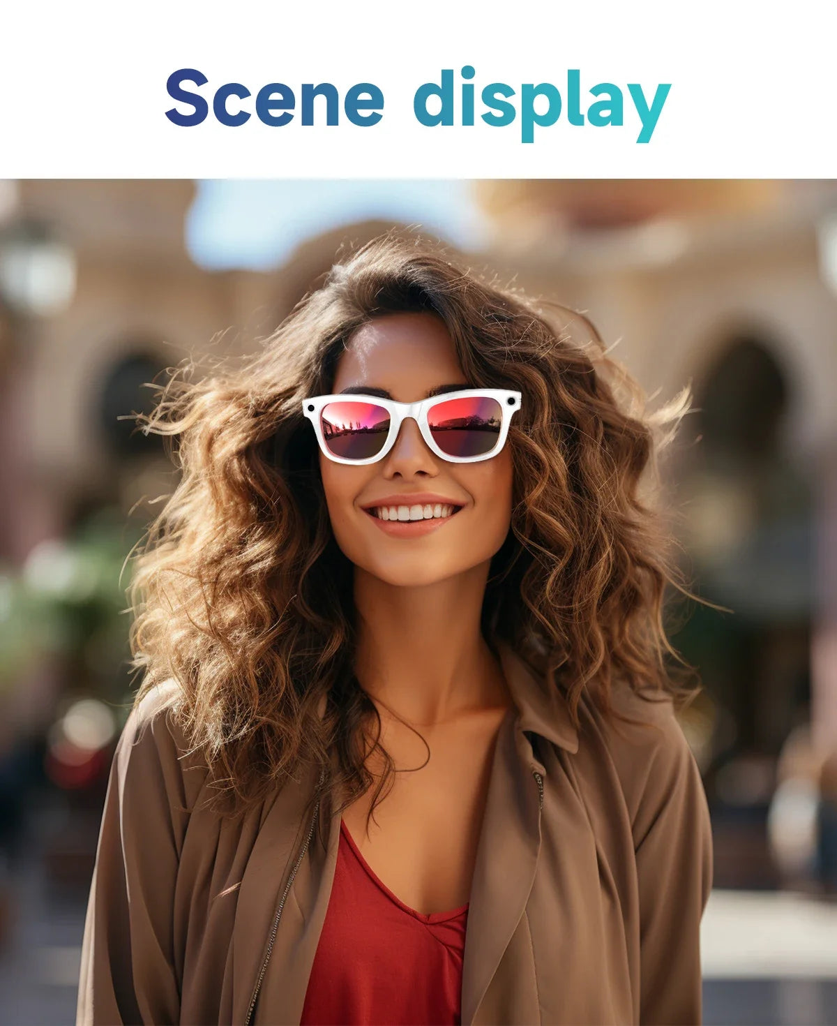 Lunettes de soleil intelligentes 2025 avec intelligence artificielle, caméra vidéo 8 MP, traduction, appels Bluetooth, lecture de musique, enregistrement vidéo (plus de 100 vidéos) pour hommes et femmes.