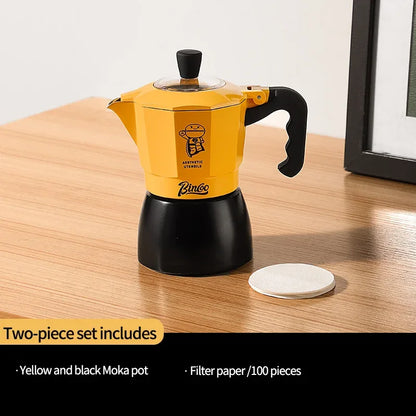 Bincoo Double valve Moka Pot Electric Stove Set Coffee Pot Household Italian Espresso Machine Mocha Pot Barista Accessories 220V