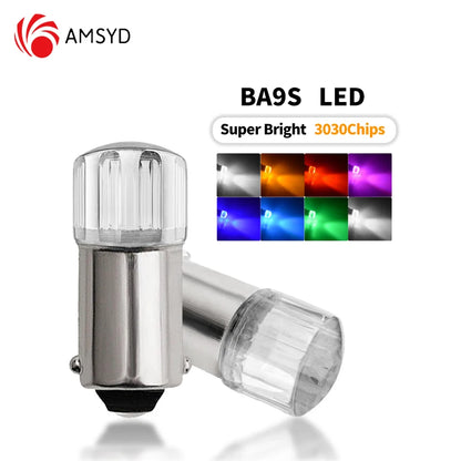 5PCS Ba9s Signal Lamp Led T4W 3030 Chip For Car Roof lights Mirror lights License Plate Lights 6000K White ba9s Led 6V 12V